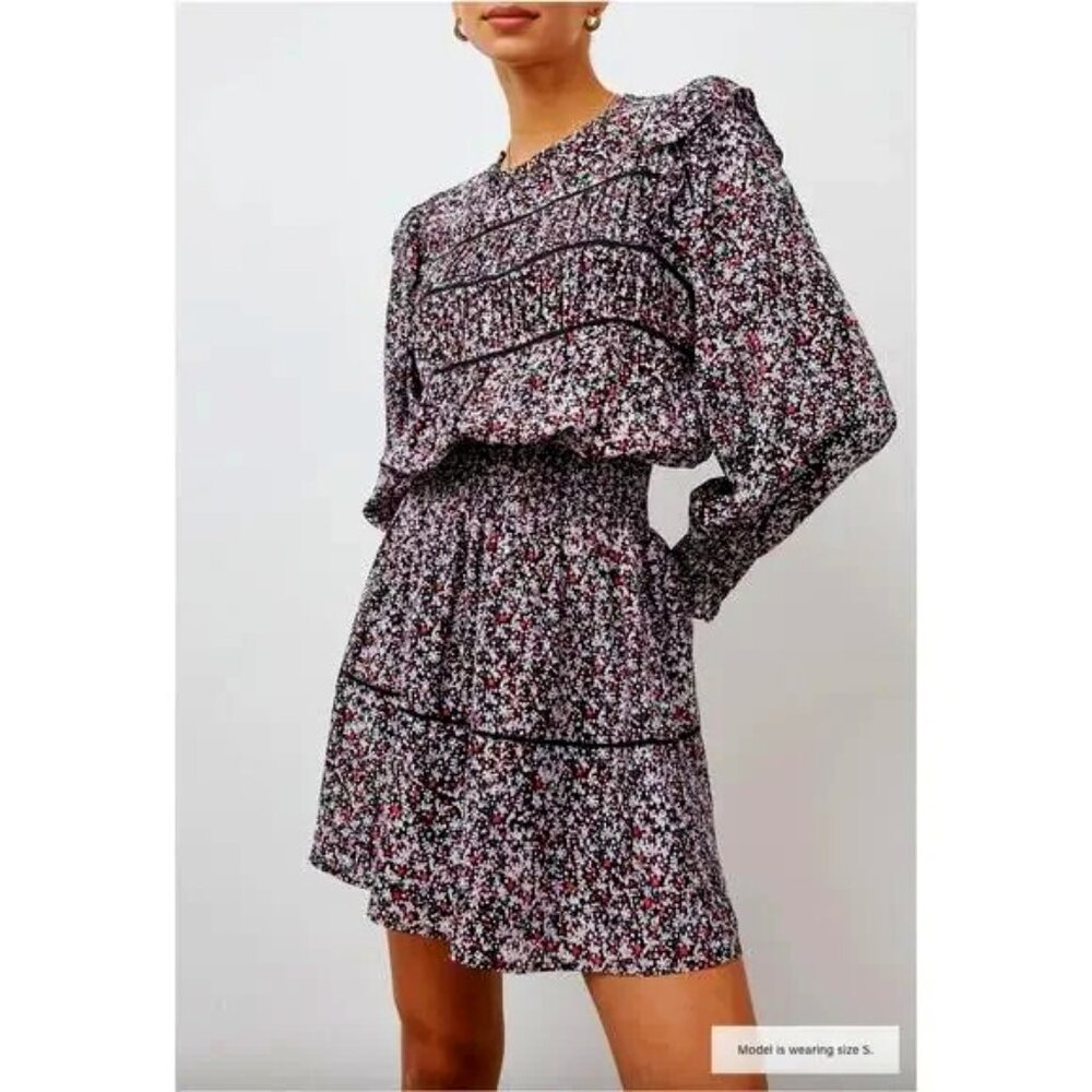 RAILS NWT Faren Long Sleeve Print Dress in Midnight Meadow // XL